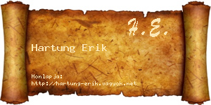 Hartung Erik névjegykártya
